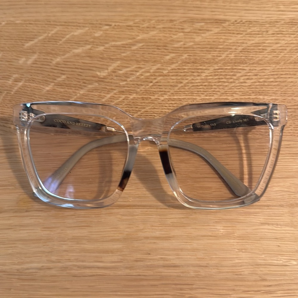 Clear Square Glasses with Black Case - Picture 2 of 10